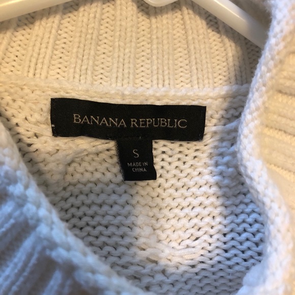 White BR Cropped High Neck Cable sweater - Picture 5 of 5